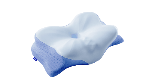 Contoured memory foam pillow shown from above